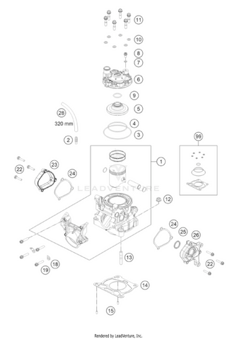 (99) Sealkit Cylinder MX 125 (Oem KTM Top End Gaskets and seals/O-Rings)